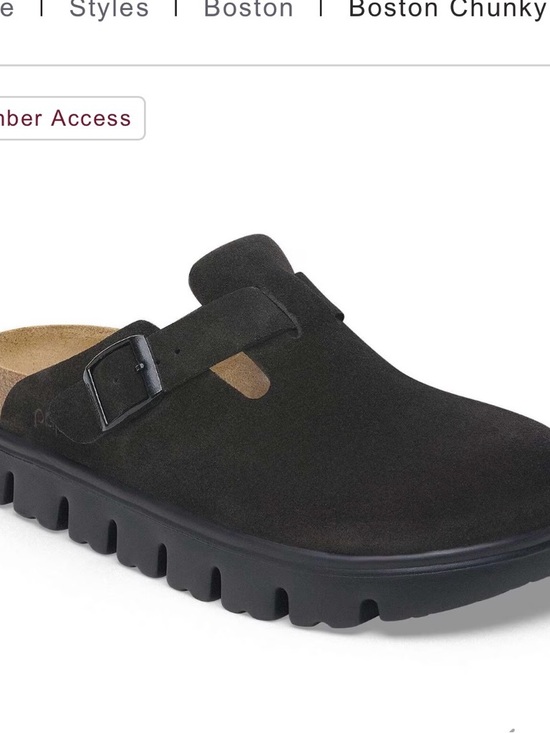 Birkenstock Shoes - Birkenstock Black Boston Chunky Suede Clog papillo